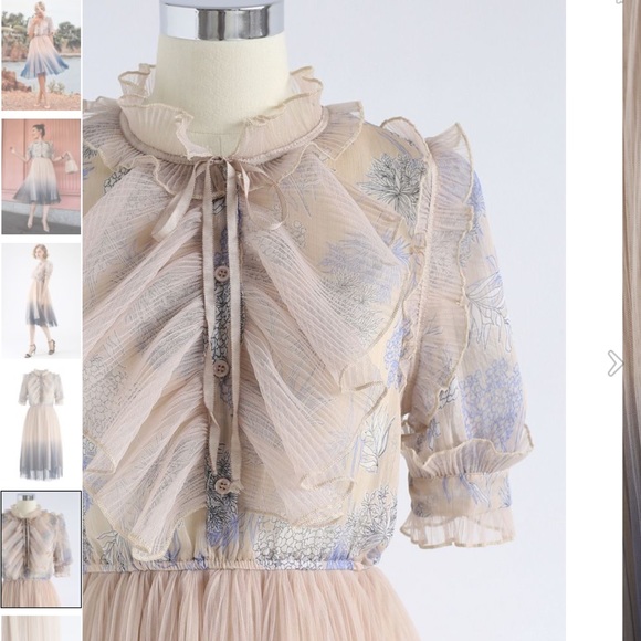 Chicwish We Know it All Gradient Pleated Mesh Tulle Dress - Picture 5 of 10